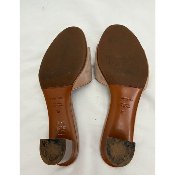 Aquatalia Vero Cuoio Nadeen Suede Mule 100% Leather Taupe Sandal Size 8.5 Classy - Picture 5 of 7
